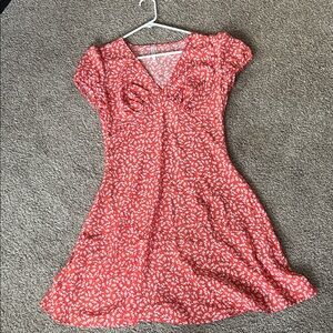 Elegant Red Floral Mini Dress